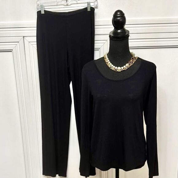J. Jill Black Top and Pants Set - Picture 1 of 11